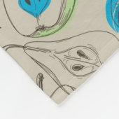 Vruchten patroon fleece deken (Hoek)