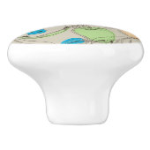 Vruchten patroon keramische knop (Zijkant)