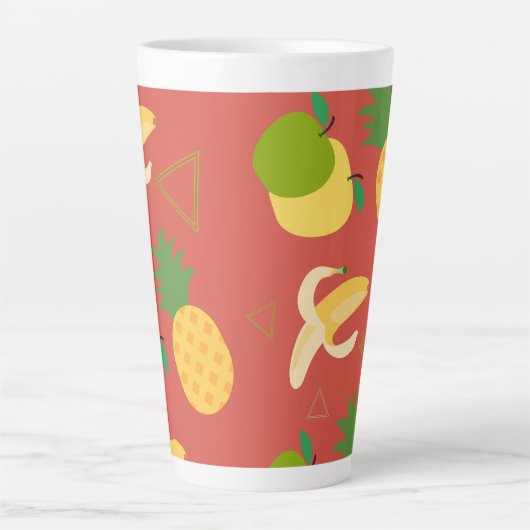 Vruchten patroon latte mok (Voorkant)