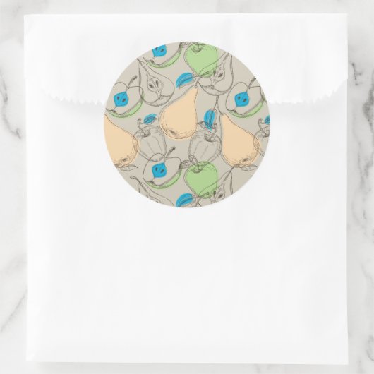 Vruchten patroon ronde sticker (Tas)