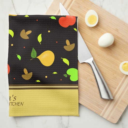 Vruchten patroon theedoek (Quarter Fold)