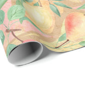 Vruchten, perziken, peren, citroenen, waterverf cadeaupapier (Rol Hoek)