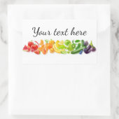 Vruchten regenboog rechthoekige sticker (Tas)