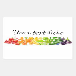 Vruchten regenboog rechthoekige sticker