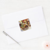 Vruchten salade met ijs. vierkante sticker (Envelop)