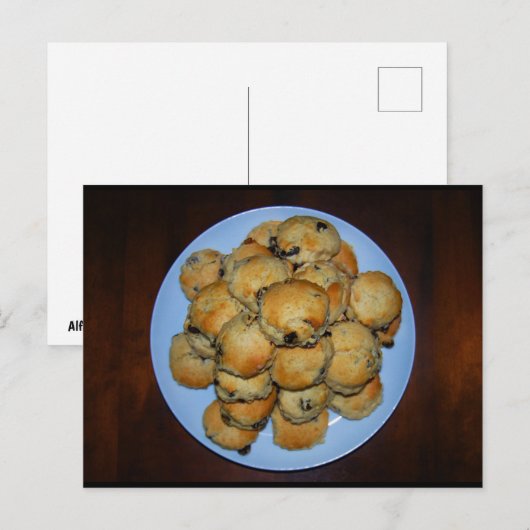 Vruchten Scones op Hout Briefkaart (Voorkant / Achterkant)