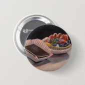 Vruchten spatje schilderen op leuke objecten! ronde button 5,7 cm (Voorkant /achterkant)