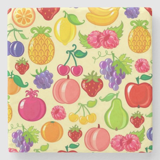 Vruchten Stenen Onderzetter (Voorkant)