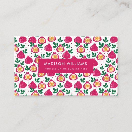 Vruchten stijlvol Trendy Modern Business Visitekaa Visitekaartje (Voorkant)