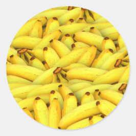 Vruchten Tropisch gele bananen Ronde Sticker