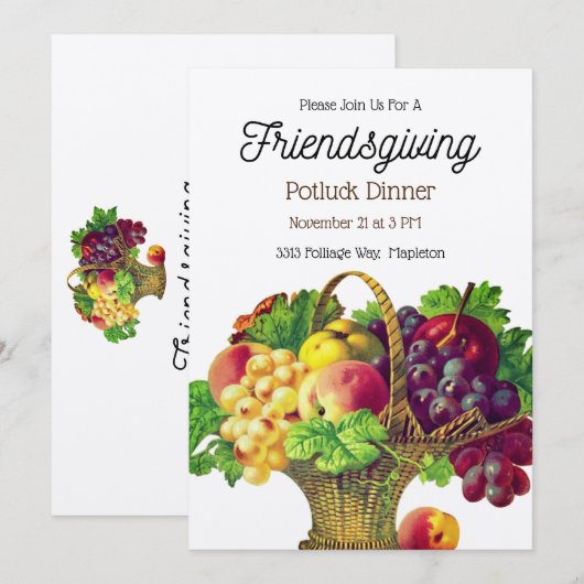 vruchten - uitnodiging van Friendsgiving (Voorkant / Achterkant)