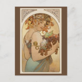 Vruchten van Alphonse Mucha,  Art Nouveau Briefkaart (Voorkant)