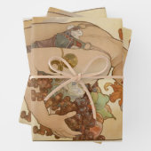 Vruchten van Alphonse Mucha, Art Nouveau Inpakpapier Vel (In situ)