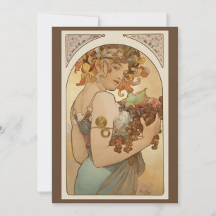 Vruchten van Alphonse Mucha,  Art Nouveau Kaart