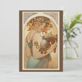 Vruchten van Alphonse Mucha,  Art Nouveau Kaart (Staand voorkant)