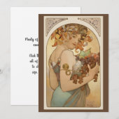 Vruchten van Alphonse Mucha,  Art Nouveau Kaart (Voorkant / Achterkant)