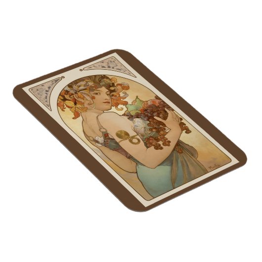 Vruchten van Alphonse Mucha,  Art Nouveau Magneet (Rechterzijde)
