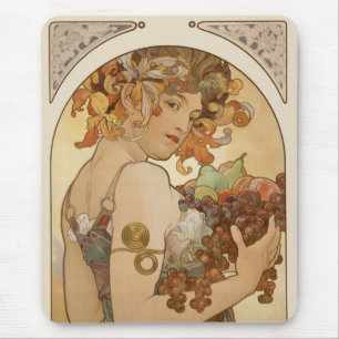 Vruchten van Alphonse Mucha,  Art Nouveau Muismat