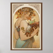 Vruchten van Alphonse Mucha,  Art Nouveau Poster (Voorkant)