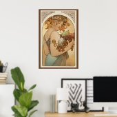Vruchten van Alphonse Mucha,  Art Nouveau Poster (Thuiskantoor)