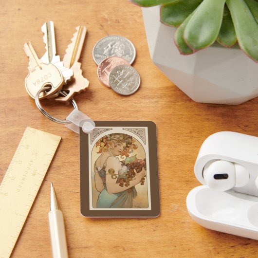 Vruchten van Alphonse Mucha,  Art Nouveau Sleutelhanger (Bureau)