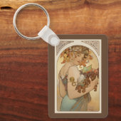 Vruchten van Alphonse Mucha,  Art Nouveau Sleutelhanger (Voorkant)