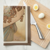 Vruchten van Alphonse Mucha,  Art Nouveau Theedoek (Quarter Fold)