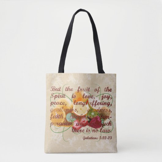 Vruchten van de Bijbel Verse Christelijk  Tote Bag (Voorkant)