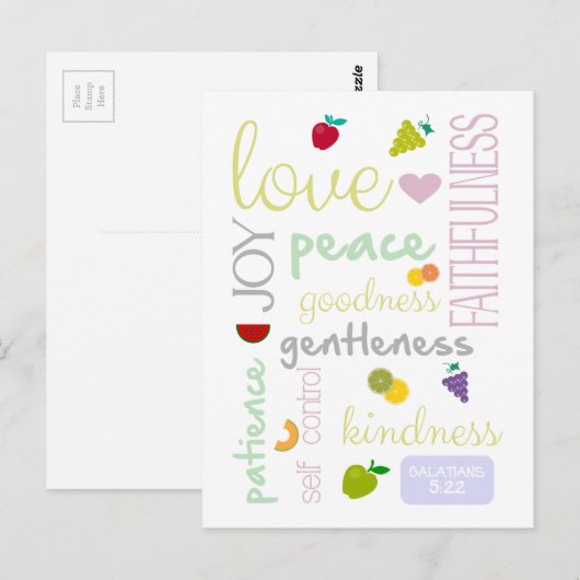 vruchten van de gedistilleerde drank briefkaart (Voorkant / Achterkant)