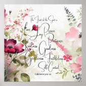 Vruchten van de gedistilleerde drank roze bloemig poster (Voorkant)