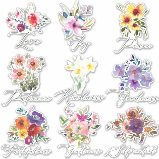 Vruchten van de gedistilleerde florale set sticker (Voorkant)
