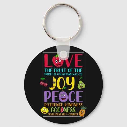 vruchten van de gedistilleerde Galatianen 5 22 Ins Sleutelhanger (Voorkant)