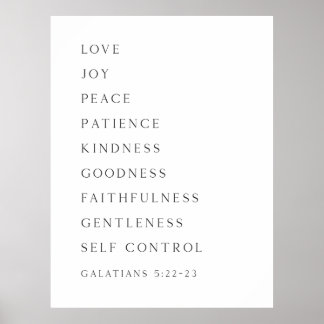 Vruchten van de Gedistilleerde Galatians 5:22-23 P Poster