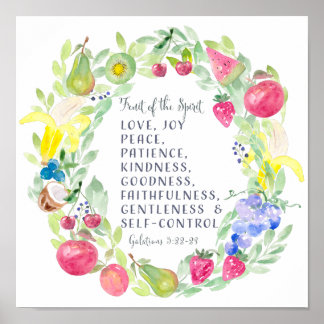 Vruchten van de gedistilleerde Waterverf Poster