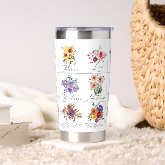 Vruchten van de geest bloemrijk geïsoleerde drinkbeker (Woonkamer)