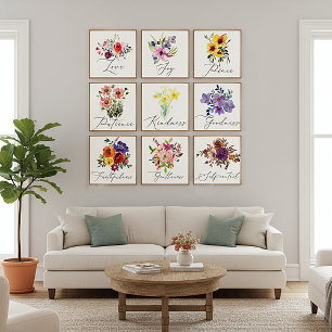 Vruchten van de geest bloemstuk poster