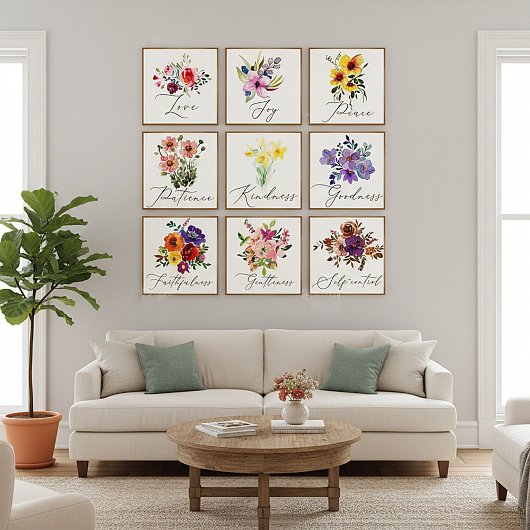 Vruchten van de geest bloemstuk poster