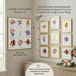Vruchten van de geest bloemstuk poster