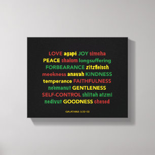 VRUCHTEN VAN DE GEEST Galaten Christelijk Hebreeuw Canvas Afdruk