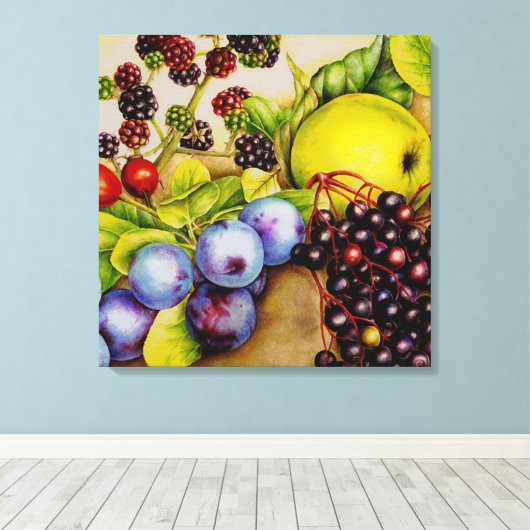 Vruchten van de haagschaal schilderij canvas kunst (Insitu (Houten vloer))