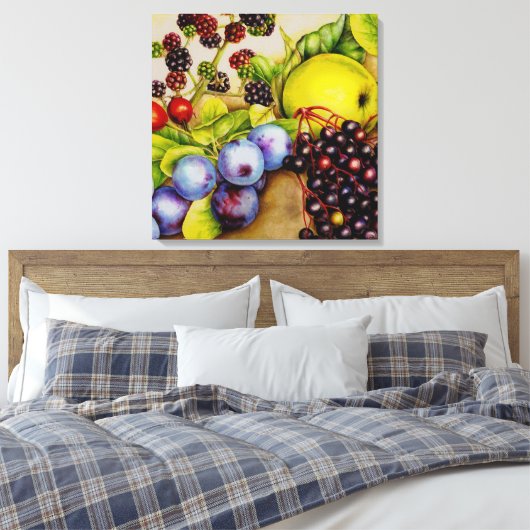 Vruchten van de haagschaal schilderij canvas kunst (Insitu (Slaapkamer))