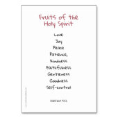 Vruchten van de Heilige Geest Gebed Kaart (Achterkant)