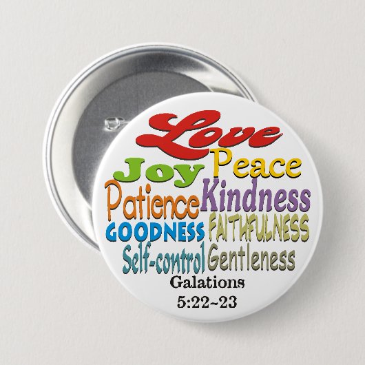 Vruchten van de Heilige Geest ~ Ronde Button 7,6 Cm (Voorkant /achterkant)