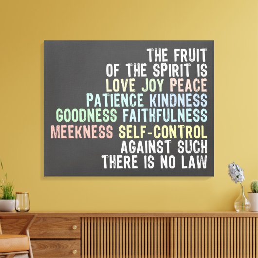 Vruchten van de Spirit Chalkboard Kijk Bijbelverse Canvas Afdruk (Insitu (Woonkamer))