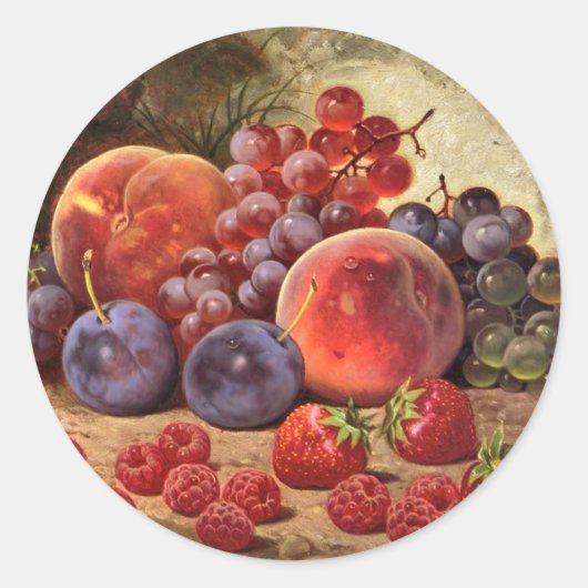 Vruchten van de zomer ronde sticker (Voorkant)