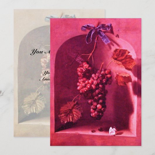 VRUCHTEN VAN HET SEIZOEN -PROSPERITEIT roze fuchsi Kaart (Voorkant / Achterkant)