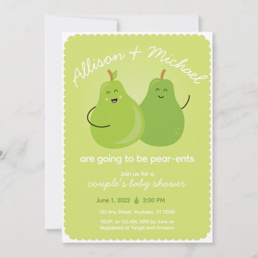 Vruchten van met peren gelijkgestelde Baby showers Kaart (Voorkant)