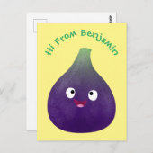 Vruchten van paars cartoon briefkaart (Voorkant / Achterkant)