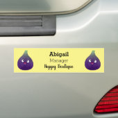 Vruchten van paars cartoon bumpersticker (Op auto)