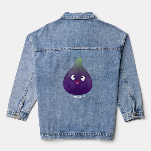Vruchten van paars cartoon denim jacket (Achterkant)